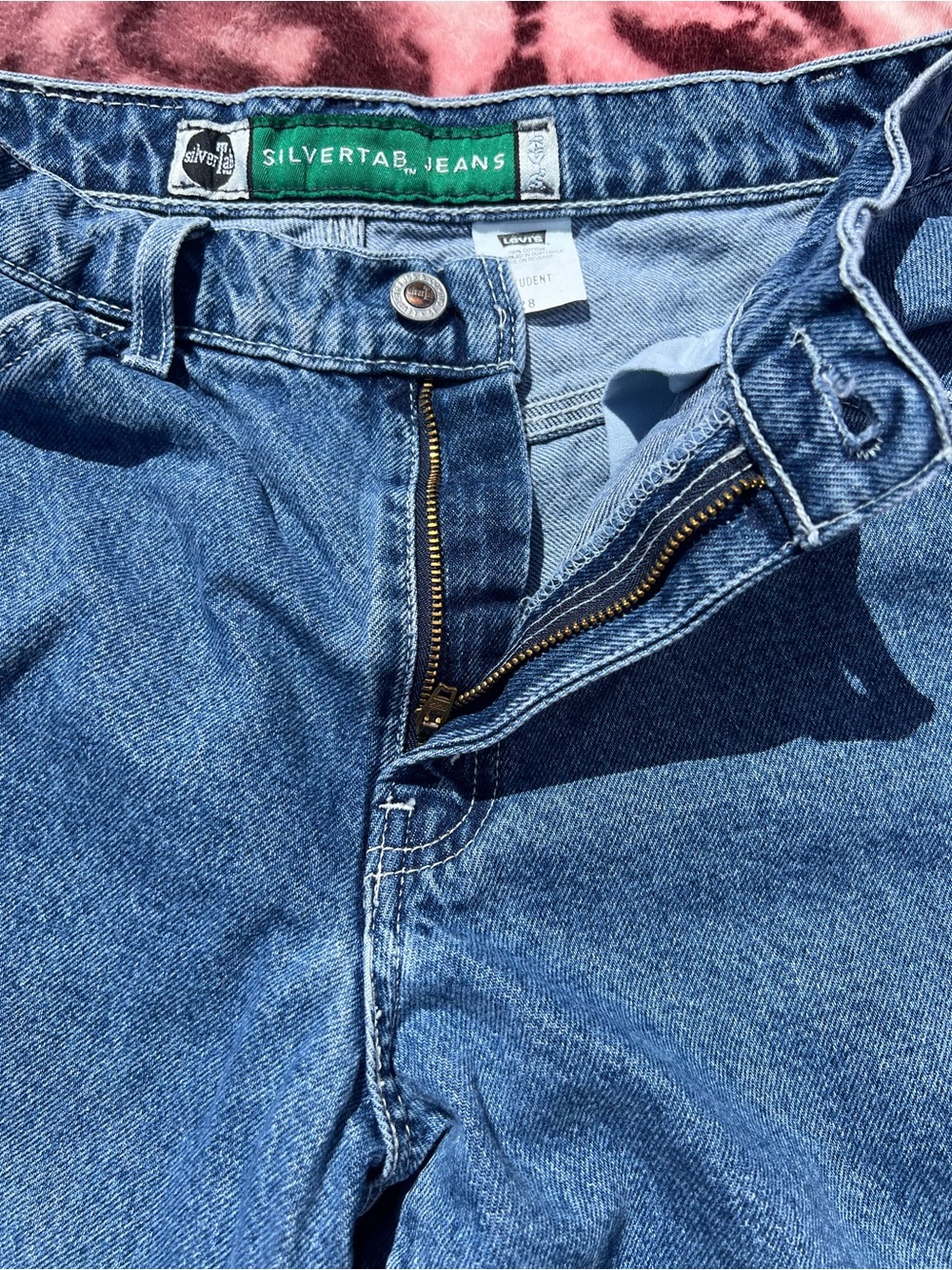 Vintage Levis Silver Tab Carpenter Jean Shorts Student Youth 28 Baggy 90s Y2K - Picture 5 of 7